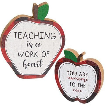 2 Set Work of Heart Apple Blocks - The Fox Decor